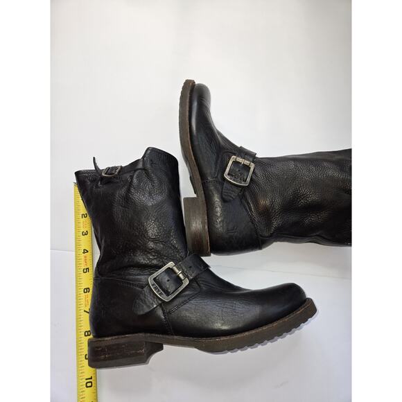 FRYE Womens Veronica Short Black Leather Pull-On Slouchy Boots Western US 6.5 B - Picture 6 of 16